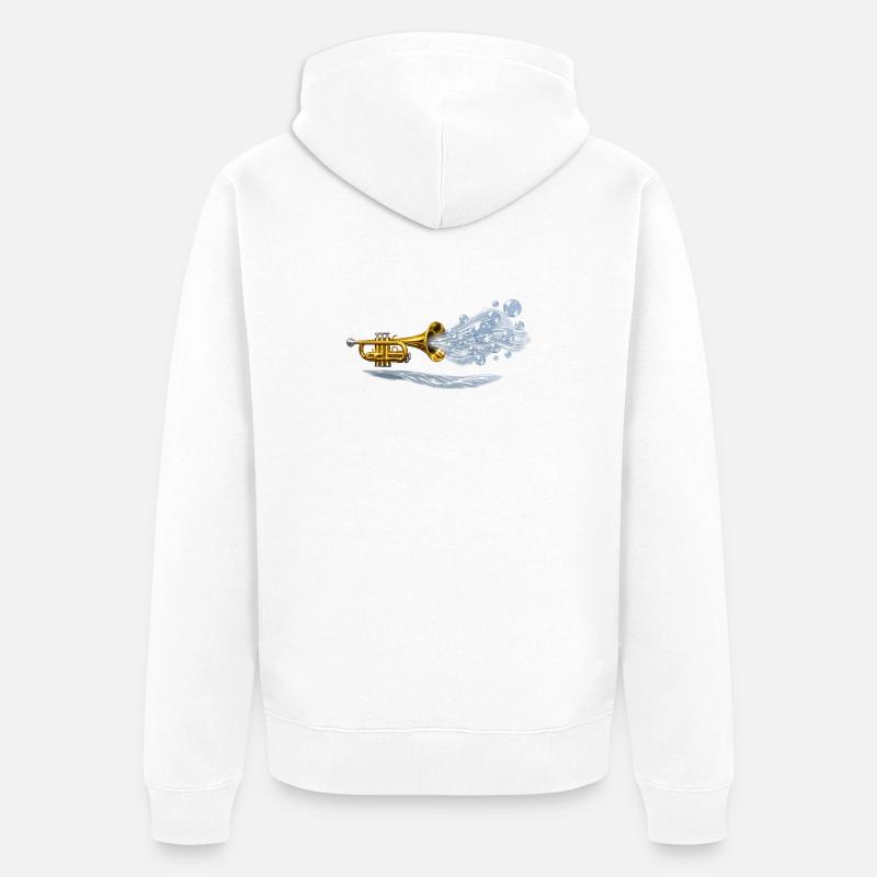 Éclatement en laiton aqua - Veste à capuche bio Premium Unisexe - blanc