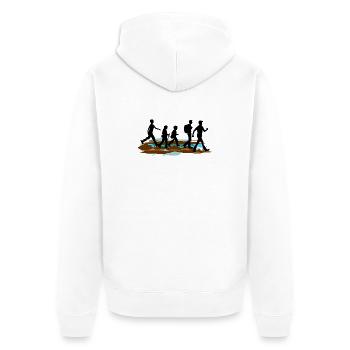 Groupe Wadlopers – Aventure dans la boue - Veste à capuche bio Premium Unisexe - blanc - Dos - Thijin (182cm)