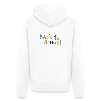 back to school - Unisex Premium Organic Zip Hoodie - white - Back - Thijin (182cm)