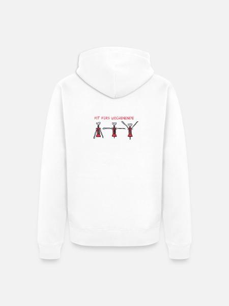 Fit fürs Wochenende - Unisex Premium Bio Zip Hoodie - Weiß