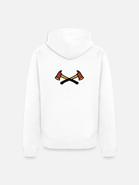 Logo des pompiers croisés - Veste à capuche bio Premium Unisexe - blanc