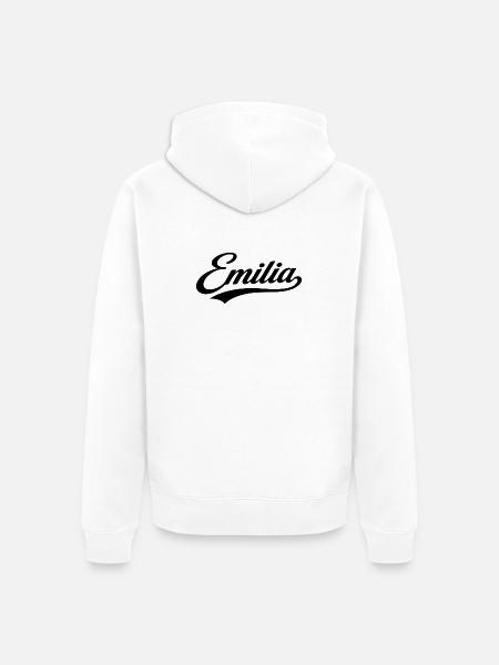 emilia name first last family gift - Unisex Premium Organic Zip Hoodie - white