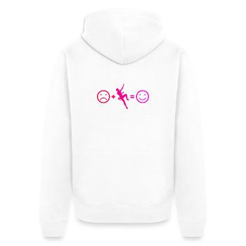 Die Bergsportlerinnen und Climbing passen zusammen - Unisex Premium Bio Zip Hoodie - Weiß - Hinten - Thijin (182cm)