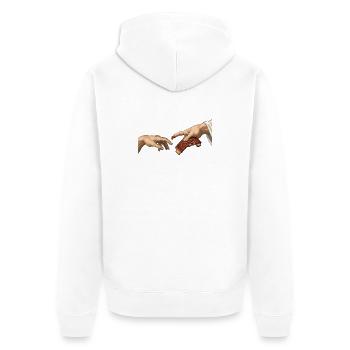 Côtes BBQ – La Création – Barbecue amusant - Veste à capuche bio Premium Unisexe - blanc - Dos - Thijin (182cm)
