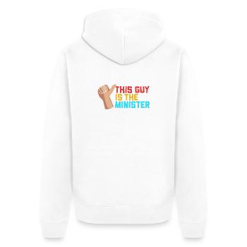 Pfarrer - Unisex Premium Bio Zip Hoodie - Weiß - Hinten - Thijin (182cm)