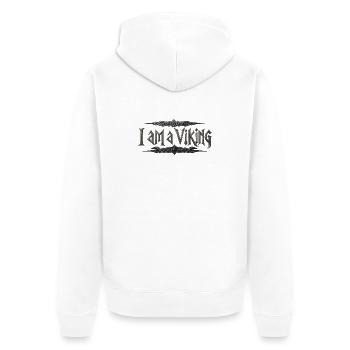 I Am A Viking – Celtic Knot Typography - Unisex Premium Organic Zip Hoodie - white - Back - Thijin (182cm)