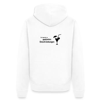 geplante Einschraenkungen - Unisex Premium Bio Zip Hoodie - Weiß - Hinten - Thijin (182cm)
