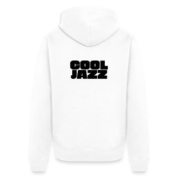 Bold Cool Jazz Logo - Unisex Premium Bio Zip Hoodie - Weiß - Hinten - Thijin (182cm)