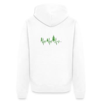 Bäume Herzschlag Wald EKG - Unisex Premium Bio Zip Hoodie - Weiß - Hinten - Thijin (182cm)