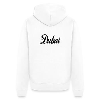 Dubai - couleur personnalisable - Veste à capuche bio Premium Unisexe - blanc - Dos - Thijin (182cm)