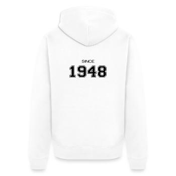 cadeau d'anniversaire 1948 - Veste à capuche bio Premium Unisexe - blanc - Dos - Thijin (182cm)