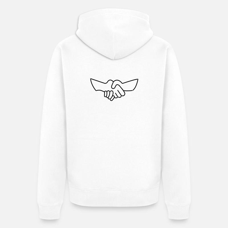 Hand shake -- ©roil - Unisex Premium Bio Zip Hoodie - Weiß