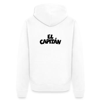 El Capitán - Unisex Premium Bio Zip Hoodie - Weiß - Hinten - Thijin (182cm)