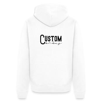 custom bikes bobber tuner chopper motorrad sticker - Unisex Premium Bio Zip Hoodie - Weiß - Hinten - Thijin (182cm)