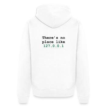 there's no place like 127.0.0.1 - Veste à capuche bio Premium Unisexe - blanc - Dos - Thijin (182cm)