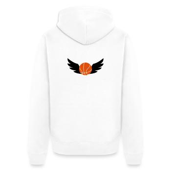 Basketball - Basket Ball - Game - Sport - Player - Unisex Premium Bio Zip Hoodie - Weiß - Hinten - Thijin (182cm)