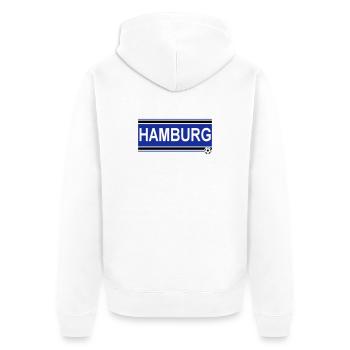 Hamburg , Tradition , Hamburg Fussball Fan (25) - Unisex Premium Bio Zip Hoodie - Weiß - Hinten - Thijin (182cm)