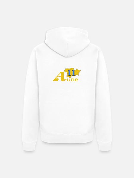 Aude - Unisex Premium Organic Zip Hoodie - white