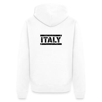 Italy - Unisex Premium Bio Zip Hoodie - Weiß - Hinten - Thijin (182cm)