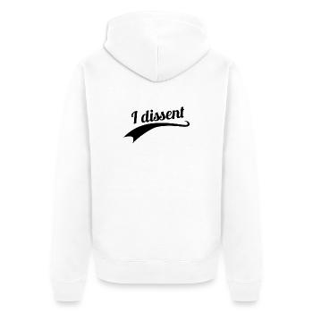 I dissent - Unisex Premium Bio Zip Hoodie - Weiß - Hinten - Thijin (182cm)