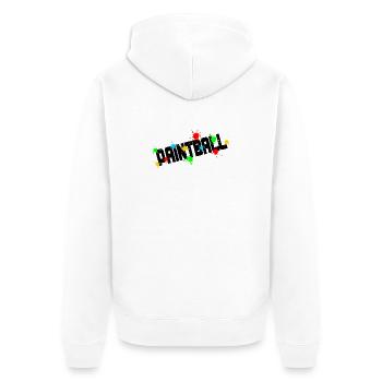 Paintball-Logo - Unisex Premium Bio Zip Hoodie - Weiß - Hinten - Thijin (182cm)
