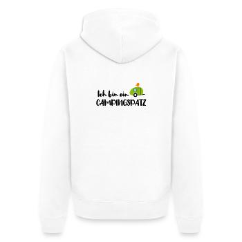 Campingspatz Spatz Camping Camper schwarz Urlaub - Unisex Premium Bio Zip Hoodie - Weiß - Hinten - Thijin (182cm)