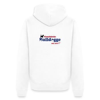 Französische Bulldogge Logo - Unisex Premium Bio Zip Hoodie - Weiß - Hinten - Thijin (182cm)