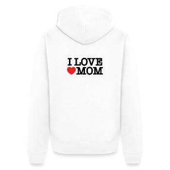 Ich liebe Mama - Unisex Premium Bio Zip Hoodie - Weiß - Hinten - Thijin (182cm)