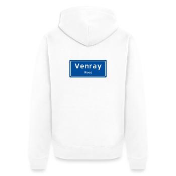 Ortsschild von Venray - Unisex Premium Bio Zip Hoodie - Weiß - Hinten - Thijin (182cm)