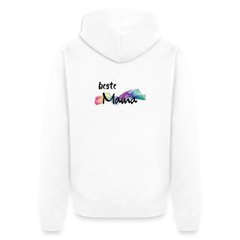 Beste Mama - best mummy - Unisex Premium Organic Zip Hoodie - white - Back - Thijin (182cm)