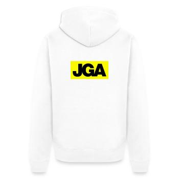 Bachelor Party Emblem / Logo 2C - Unisex Premium Organic Zip Hoodie - white - Back - Thijin (182cm)