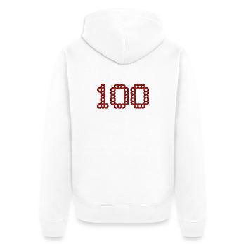 100. 100 YEARS. 100th ANNIVERSARY. BIRTHDAY 100 - Unisex Premium Organic Zip Hoodie - white - Back - Thijin (182cm)