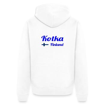 Kotka Finland- Stylish prints - Unisex Premium Organic Zip Hoodie - white - Back - Thijin (182cm)