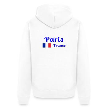 Paris France- Stylish prints - Unisex Premium Organic Zip Hoodie - white - Back - Thijin (182cm)