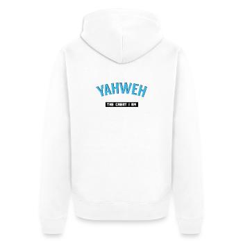 Design Graphique Yahweh Spirituel - Veste à capuche bio Premium Unisexe - blanc - Dos - Thijin (182cm)