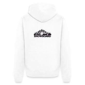 Cooles Snowboarder Yeti Shirt - Unisex Premium Bio Zip Hoodie - Weiß - Hinten - Thijin (182cm)