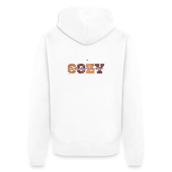 Retro Season Orange Crackle - Unisex Premium Organic Zip Hoodie - white - Back - Thijin (182cm)