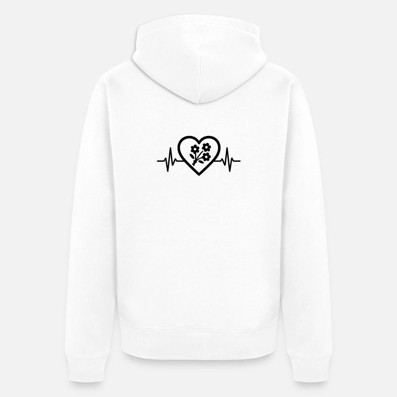 Herz + Fleuriste / Fleuriste – Super Fleuriste - Veste à capuche bio Premium Unisexe - blanc