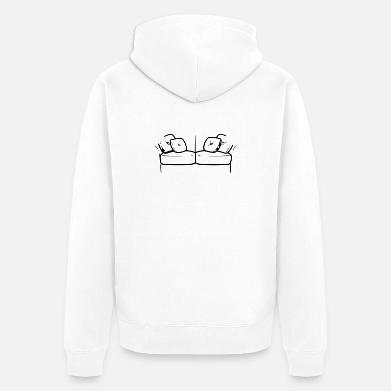 Silhouette de canapé Détendue Vector - Veste à capuche bio Premium Unisexe - blanc