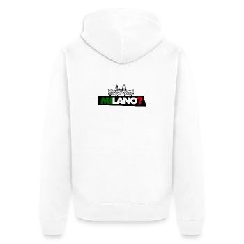 Mailand? - Unisex Premium Bio Zip Hoodie - Weiß - Hinten - Thijin (182cm)
