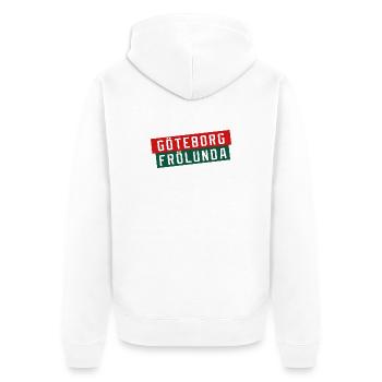 Göteborg Frölunda Farbblock-Logo - Unisex Premium Bio Zip Hoodie - Weiß - Hinten - Thijin (182cm)