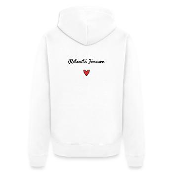 RETRAITE. RETRAITEE. COEUR. BONNE RETRAITE - Veste à capuche bio Premium Unisexe - blanc - Dos - Thijin (182cm)