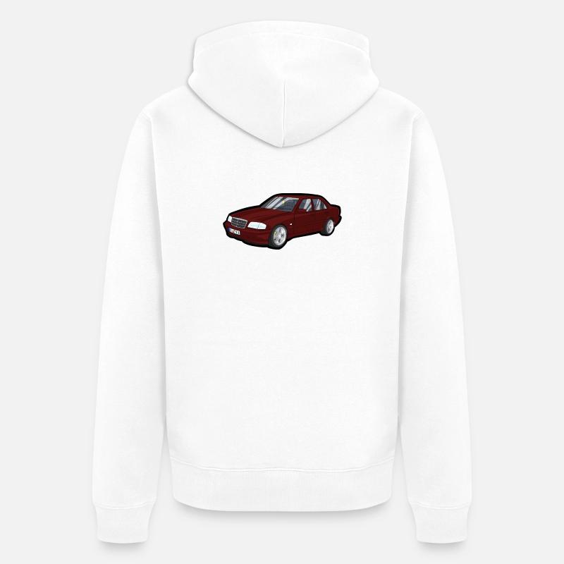 Look de voiture de rue de dessins animés rouges - Veste à capuche bio Premium Unisexe - blanc