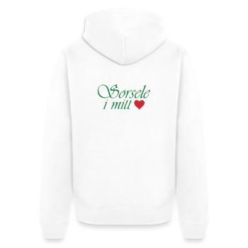 Sorsele dans mon cœur - Veste à capuche bio Premium Unisexe - blanc - Dos - Thijin (182cm)