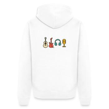 Music Notes Rhythm Beat Design Gift - Unisex Premium Organic Zip Hoodie - white - Back - Thijin (182cm)