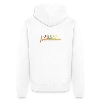 Retro Surfing Heartbeat Vague Vintage Surfer - Veste à capuche bio Premium Unisexe - blanc - Dos - Thijin (182cm)