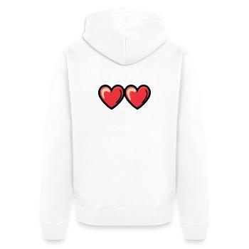 Herzen Liebe Symbol - Unisex Premium Bio Zip Hoodie - Weiß - Hinten - Thijin (182cm)