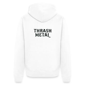 Thrash Metal Logo Tee - Unisex Premium Bio Zip Hoodie - Weiß - Hinten - Thijin (182cm)