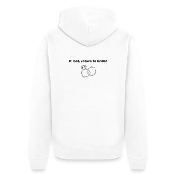 JGA Design - Unisex Premium Bio Zip Hoodie - Weiß - Hinten - Thijin (182cm)