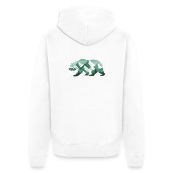 Bear Nature Mountains Forest - Unisex Premium Organic Zip Hoodie - white - Back - Thijin (182cm)